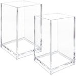 Newkita 2 Pack Clear Acrylic Pencil Pen Holder Cup, Clear Makeup Brush Holder, Acrylic Cosmetic Brushes Storage