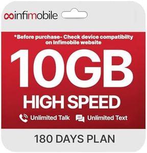 $12.6/Month | Infimobile Prepaid Unlimited Plan: 6 Months | 10GB High-Speed Data Per Month | Unlimited Data Talk & Text | Prepaid Plan Service SIM Card | Nationwide Coverage | 4G, 5G Network