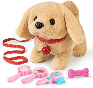 Stimmungs Electronic Pets Dog with Walking Barking Tail Wagging, Interactive Walking Dog Toys with Lead for Kids Girls Boys, Labrador