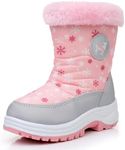 Apakowa Kids Girls Snow Boots Water Resistant Insulated Fur Winter Warm Snow Boots (Toddler/Little Kid)