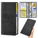 Car Document Holder, Car Documents Holder Bag, Car Registration & Insurance Card Holder, Leather Bag Vehicle Glove Box Wallet Case Organizer with 6 Card Bag for Driver License Key Contact Information