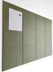 DECORITA Large Cork Board Alternative - 47"x35" 12 Pack Felt Wall Tiles with Safe Removable Adhesive Tabs, Cork Wall Tiles Cork Board for Home Office Pin Board Tack Board 48 x 36 - Olive