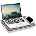 LAPGEAR Sidekick Lap Desk with Device Ledge and Phone Holder - Gray - Fits up to 15.6 Inch Laptops - Style No. 44215