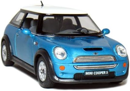 KiNSMART Mini Cooper S 5" 1:28 Scale Die Cast Metal Model Toy Car Blue w/Pullback Action