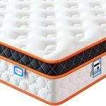 SEZMOONSI Double Mattress 4FT6, 10.6 Inch Gel Memory Foam, Individually Pocket Sprungs Medium Firm Double Size Mattresses, Orthopedic Hybrid Mattress for Back Pain Relief 135x190x27cm