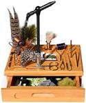 Creative Angler Wooden Fly Tying Station with Tools and Materials