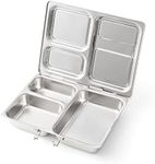 PlanetBox Launch Classic Stainless Steel Bento Lunch Box with 3 Compartments for Adults and Kids (P5002N)