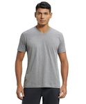 Jockey Men's Regular Fit V Neck Half Sleeved T-Shirt 2726_Grey Melange_XXL