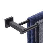 Hoooh Double Bath Towel Bar, 30-Inch Matte Black Stainless Steel Towel Holder Rack for Bathroom, A103L75-BK