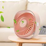 Mini USB Desk Fan, 3 Speed Personal Small Desktop Table Quiet USB Fan for Home Office Car Outdoor Travel (Pink)