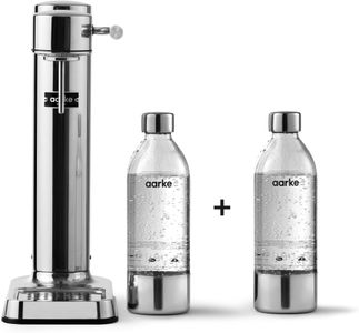 Aarke Carbonator 3 Sparkling Water Maker – Steel Finish, 2 x 800ml PET Bottles