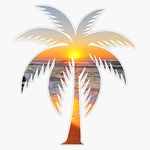 Palm Tree Beach Vinyl Sticker Waterproof Bumper Sticker Laptop Window Decal 5'' FUTCHER-SM-STICKERS-2660