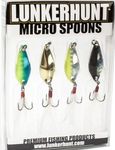 Lunkerhunt Micro Spoon Fishing Lures (4-Pack) | Spoon Fishing Bait Saltwater for Bass Fishing and Trout | Fishing Spoons Lures with Trebles Hooks (Feeding)