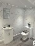 DBS Bathrooms White Marble 8mm PVC Bathroom Wall Panels, Shower Wet Wall, Kitchen Cladding (18 Panels)