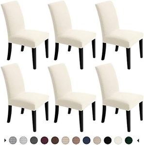 Chair Covers for Dining Room - Stretch Chair Slipcovers for Decorative Seat Protector Armless Removable Washable Elastic Dinner Universal Spandex Solid Chair Slip Covers Set…