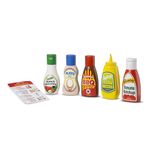 Melissa & Doug 5-Piece Favorite Condiments Play Food Set | Play Ketchup and Mustard Bottles, Pretend Play Food Set For Kids Ages 3+