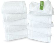 12 Pack Bamboo Washcloths 13" x 13" - Soft Wash Cloths for Your Face Towel, Wash Cloths for Your Body (White)