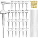 24 Pcs Gallon Jug Pump Dispenser 38-400 White Pump for Gallon Jug - 7cc Lotion Gallon Shampoo Pump Top Replacement, Fits 1 Gallon Bottle 64oz 128oz Hand Sanitizer Containers, Plus Labels