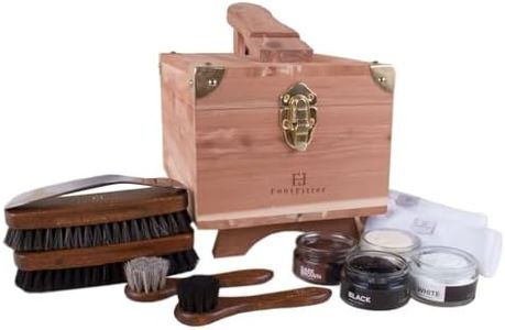 FootFiiter Shoe Shine Set & Grand Cedar Wood Storage Box, Shoe Polish Cream & Shoe Care Tools for Leather Shoes (Classic Colors)