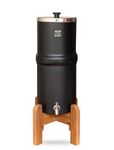 Aqua Easy Aquaeasy Stainless Steel Gravity Water Filter (2.25 Gallon) with 2X Activated Carbon Filter, Stainless Steel Tap and Wooden Stand