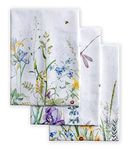 Maison d' Hermine Dishcloths 100% Cotton Multi-Purpose Easter Absorbent Kitchen Towel for Kitchen, Holiday, Dinner, Wedding, Camping & Dining, Fleurs De Mai - Spring/Summer (Set of 3)