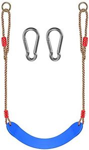 WAREMAID Altalena per Bambini, Sedile Altalena con Corda Regolabile e Gancio, Set Altalena per Giardino Interno ed Esterno, Blu