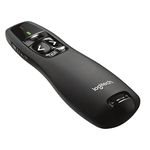 Logitech R400 Wireless Presentation Remote, 2.4 GHz, USB-Receiver, Red Laser Pointer, 15-Meter Operating Range, 6 Buttons, Intuitive Slideshow Control, Battery Indicator, PC - Black