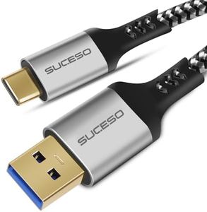 SUCESO Cable USB C a USB 3.1 Gen2 0,5m USB A a C 10Gbps Transferencia 3A Carga Rápida Android Auto Tipo C Cable Compatible con iPhone 15 Pro Max Galaxy S24 S23 S22 Switch PS5 Huawei LG Externo SSD etc