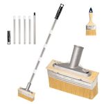 6" Decking Paint Brush 2M Long Handle Paint Brush with 3" Paint Brushes, Deck Stain Applicator Staining Brush for Woodstain, Fence Wall Furniture, Oil Staining, Decking Stain, Deck Coating