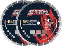 ORIXTREME 14 Inch Diamond Concrete Saw Blade 2Pcs, Segmented General Purpose Blade Dry/Wet Cutting Concrete, Reinforced Concrete, Masonry, Brick, Block,1"-20mm Arbor