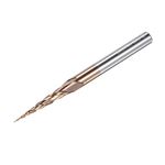 sourcing map Tapered Ball Nose End Mill, TiSiN Coated Solid Carbide 2 Flute Spiral Milling Cutter, 0.25mm Radius, 0.5mm Diameter, 6mm Shank, 75mm Length, 10.3 Degree Angle