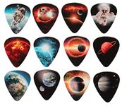 Space Double Sided Guitar Picks Set of 12 Harmony Picks Premium Plectrums