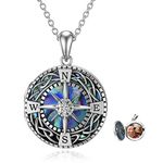 Compass Locket Necklace That Holds Pictures 925 Sterling Silver Celtic Knot Compass Necklace Graduation Gift Jewelry Gifts for Women Men