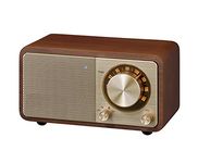 Sangean WR-7GW Wood Cabinet Mini Bluetooth Speaker with FM Tuner and Aux-in Special Edition Color Gold/Walnut