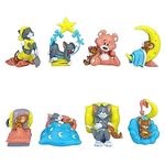 Trunkin Cartoon Dreamy Tom Cat & Jerry Mouse Sleeping Quirk Set of 8 Figures Toy | PVC Multicolour Doll Statue Merchandise for Cartoon Lovers | 8 Cms