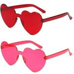 flintronic Heart Party Glasses, 2 Pcs Hippy Specs Sunglasses Funky Glasses, Fancy Dress Costume Sunglasses Festival Outfits for Kids and Adult - Party Favor