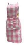 PIXEL HOME DECOR© New Cotton Kitchen Apron With Adjustable Neck Strap And Ties With Centre Pocket with Strong and durable Cotton Baby Pink