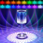 JAMUNESH ENTERPRISE Night Lamps, Rechargeable Rose Crystal Table Night Light Atmosphere Lamp with Touch Control, 16 RGB Color Changing, Remote Control (Crystal Table Lamp)