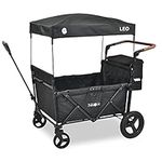 FableKids Follower Stroller Leo X4Plus with Roof | Folding Transport Trolley | Load up to 20 kg per seat | 4X 5-Point Harness | 360° Off Road Wheel | Foot Brake | Oxford 600D | Ventilation Mesh