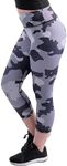 CompressionZ High Waisted Capri Leggings for Women Tummy Control - Workout Yoga Pants Camo