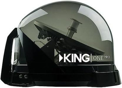 KING KOP4800 One Pro Premium Satellite TV Antenna - Works with Dish, DIRECTV, or Bell (Canada), Western Arc Satellites, Clear (Smoke)