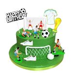 Soccer Cake Topper Decorations,Soccer Players Cake Decorations Set Of 13 with Soccer Shoes Jersey Football Cake Topper Sport,For Boys Birthday Party Sports Themed Party Decorations