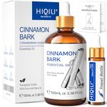 HIQILI 100 ML Cinnamon Essential Oil, for Skin, Spray, Diffuser, 100% Pure, Natural - 3.38 Fl Oz