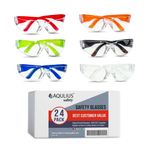 24 Pack of Safety Glasses (24 Protective Goggles) Anti-Fog Crystal Clear Eye Protection - Perfect for Construction, Shooting, DIY Projects and More!