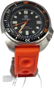 London Craftwork SD1970 Steeldive Captain Willard 6105 Automatic Diver Watch NH35 Movement, Limited Black/Pink, One Size, Military