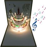 3D Pop Up Birthday Cards,Warming LED Light Birthday Cake Music Happy Birthday Card Postcards Pop Up Greeting Cards Laser Cut Happy Birthday Cards Best for Mom,Wife,Sister, Boy,Girl,Friends 1 Pack