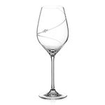 DIAMANTE Swarovski Wine Glass- 'Silhouette' Hand Cut Design Embellished with Swarovski Crystals - Single with Gift Box