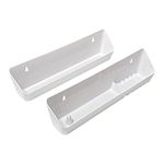 Aiwaiufu Kitchen Sink Front Trays Tip Out Tray Set 14 Inch Polymer Plastic White – 2Pack