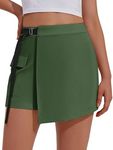 PINSPARK 3" Womens Hiking Shorts Quick Dry Golf Skorts with Pockets Super Light Athletic Short for Outdoor Camping Army Green M