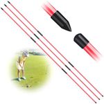 FINGER TEN Golf Alignment Sticks Rods Swing Trainer Tools 48 Inch 2 Or 3 Pack, Fits in Golf Bag Tour Stickers Practice Training Aid (3 Pack Red)